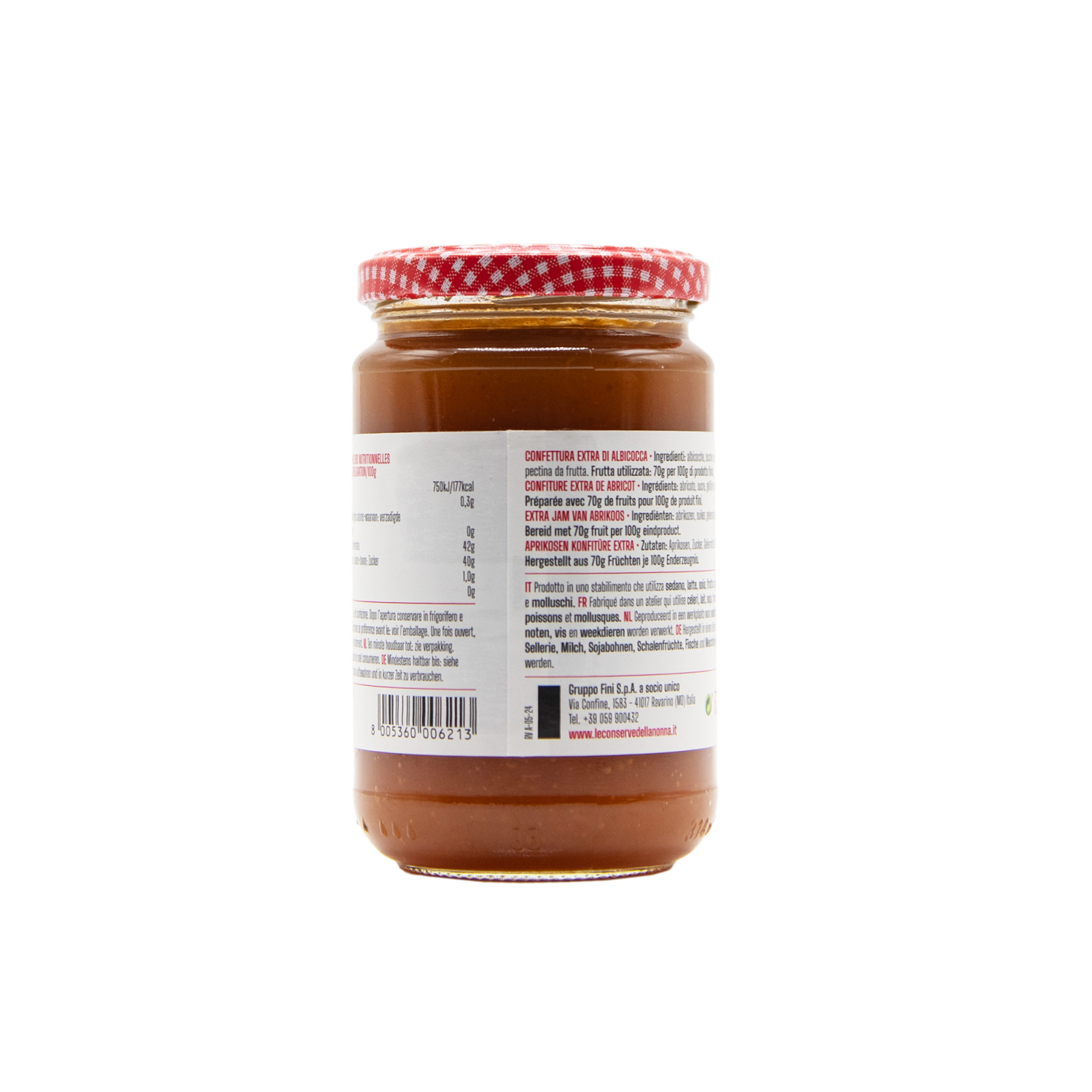 Aprikosenkonfitüre aus italienischen Aprikosen im 330 Gramm Glas aus dem L'Osteria Shop