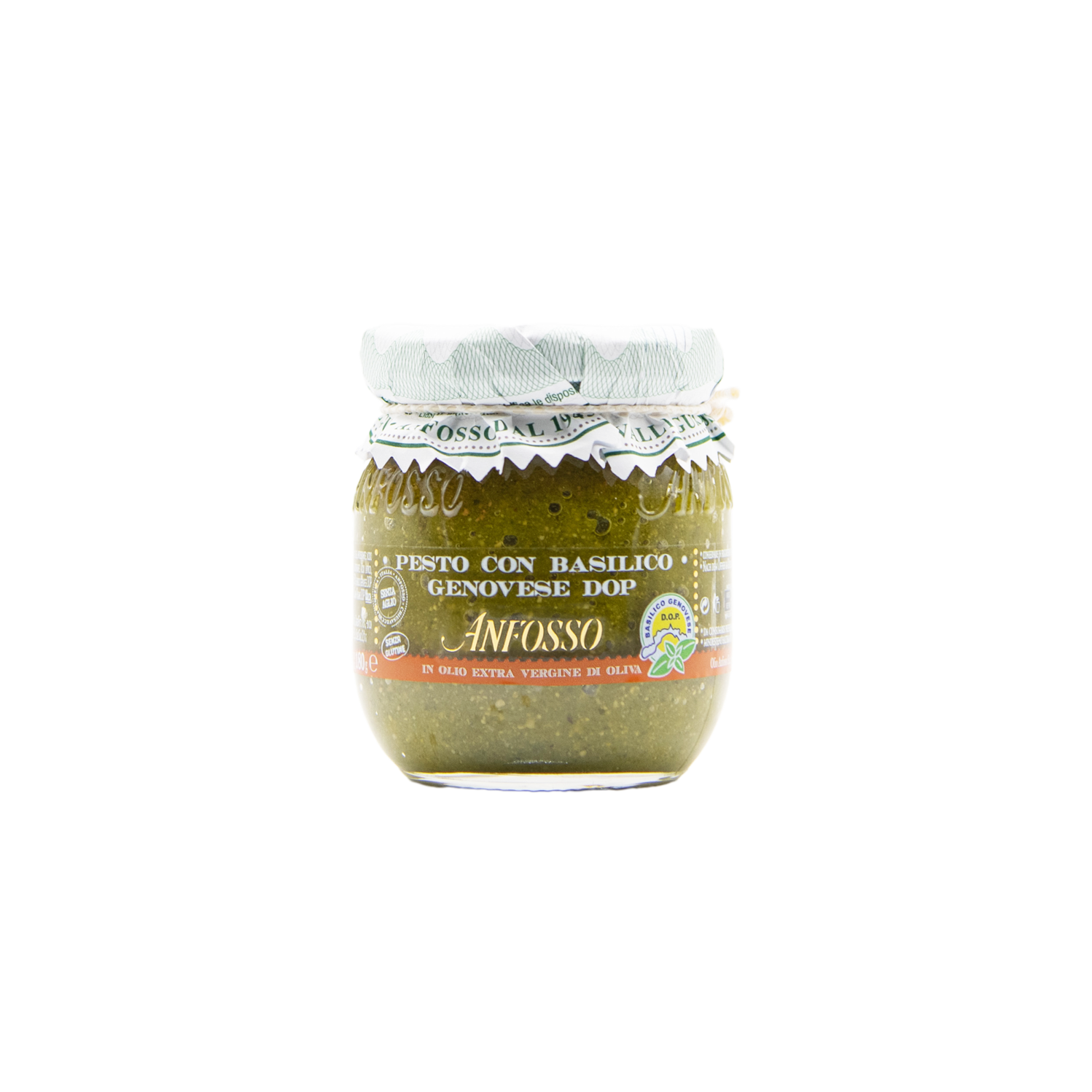 Grünes Pesto mit Basilikum Genovese im 180 Gramm Glas aus dem L'Osteria Shop