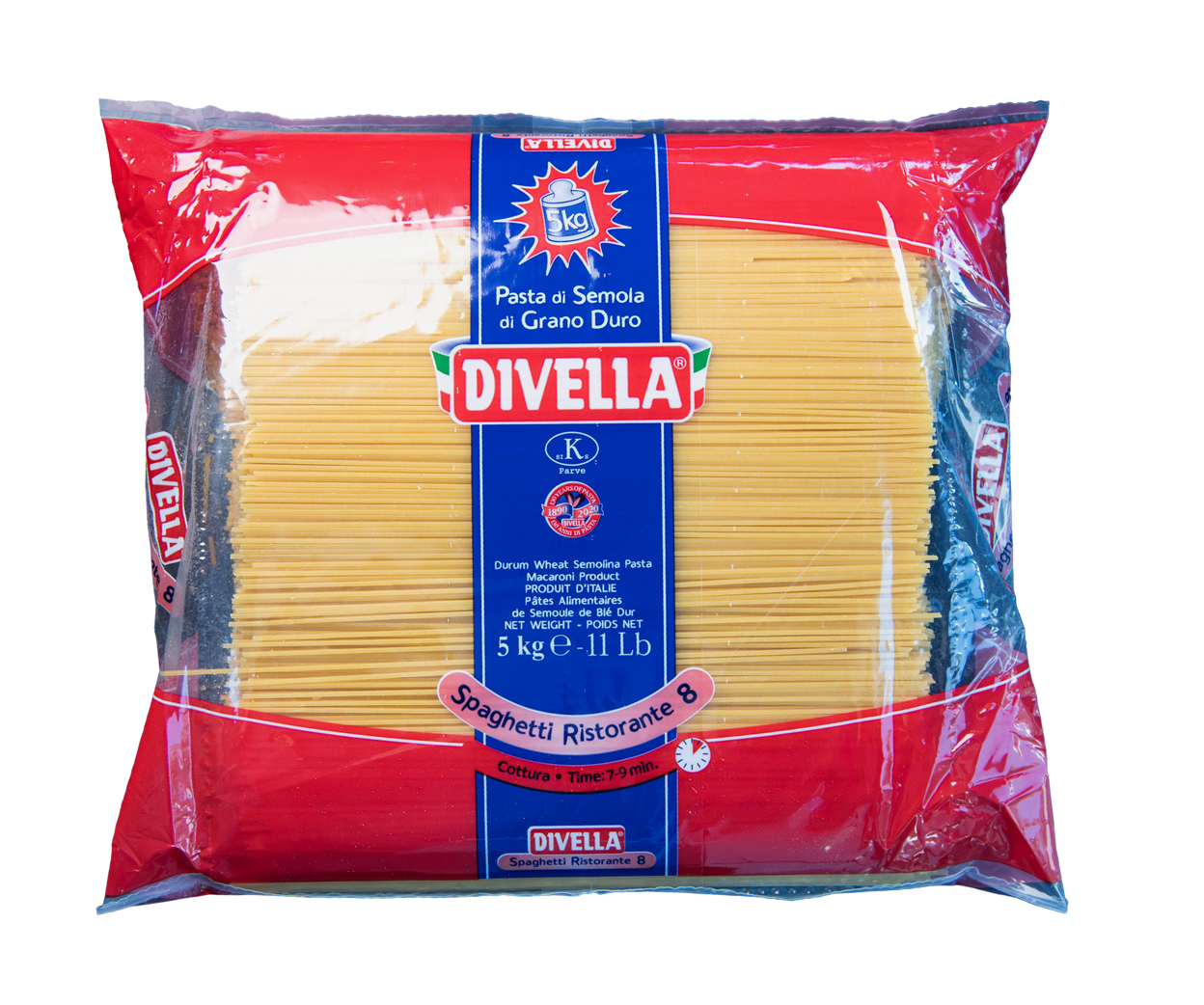 Die 5 Kg Vorratspackung Spaghetti Ristorante 8 von Divella im L'Osteria Shop