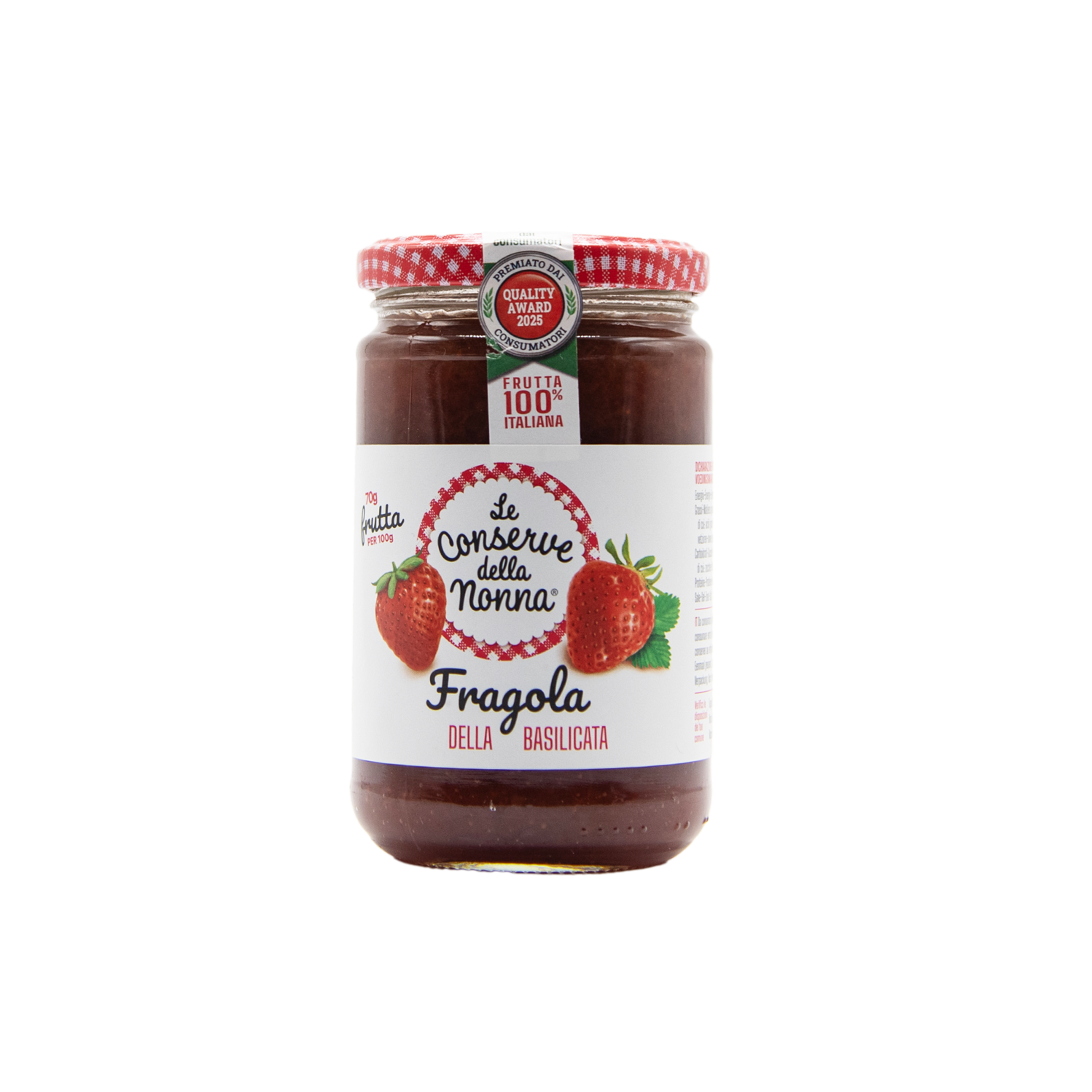 Erdbeerkonfitüre aus italienischen Erdbeeren im 330 Gramm Glas aus dem L'Osteria Shop