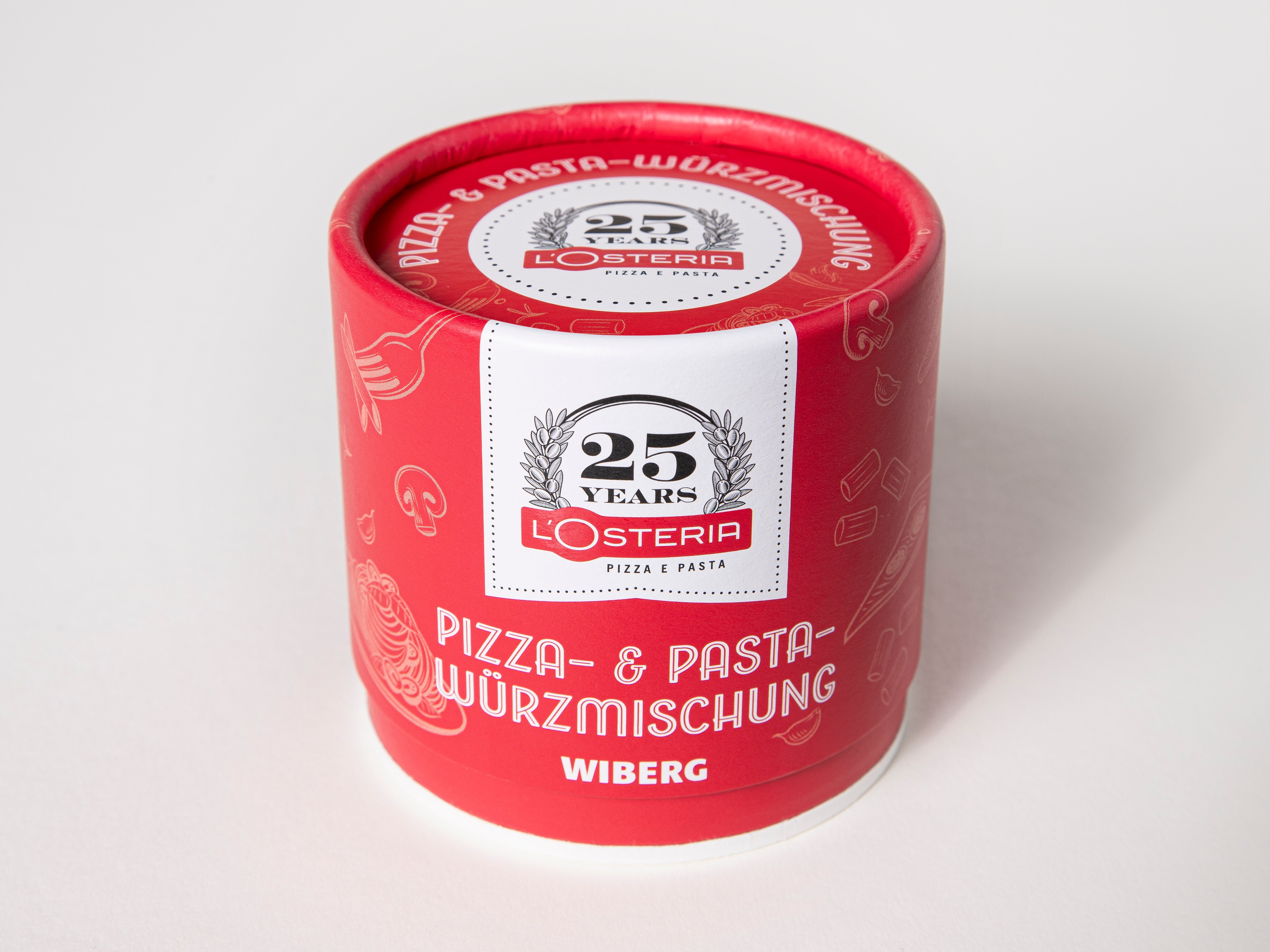 Die Pizza- und Pasta Gewürzmischung in der 85g Dose der L'Osteria