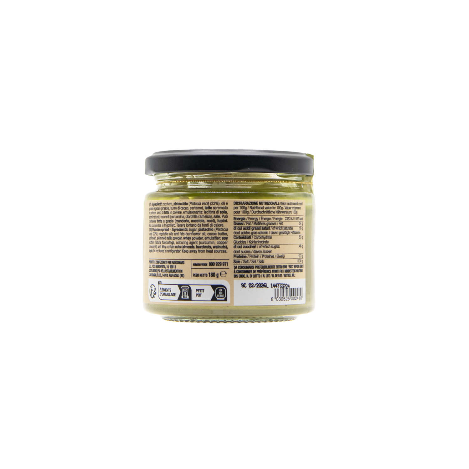 Pistaziencreme im 180 Gramm Glas aus dem L'Osteria Online Shop