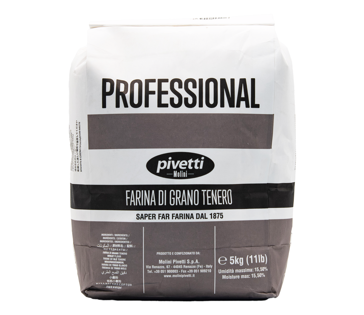 Das Pivetti Mehl Typ 00 in der 5 Kg Packung aus dem L'Osteria Shop ist perfekt für italienische Pizza