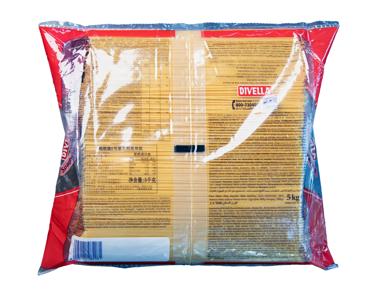 Die 5 Kg Vorratspackung Spaghetti Ristorante 8 von Divella im L'Osteria Shop