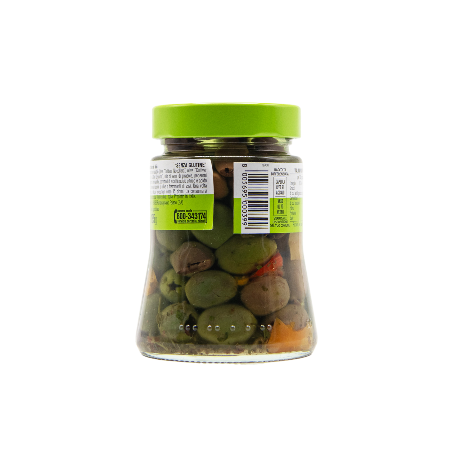 Trio aus entsteinten Oliven in Öl eingelegt im 280 Gramm Glas aus dem L'Osteria Shop