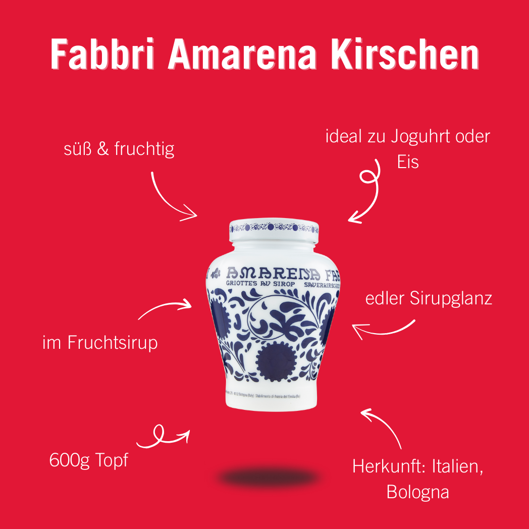 Fabbri Amarena Kirschen in Fruchtsirup, Topf 600 g