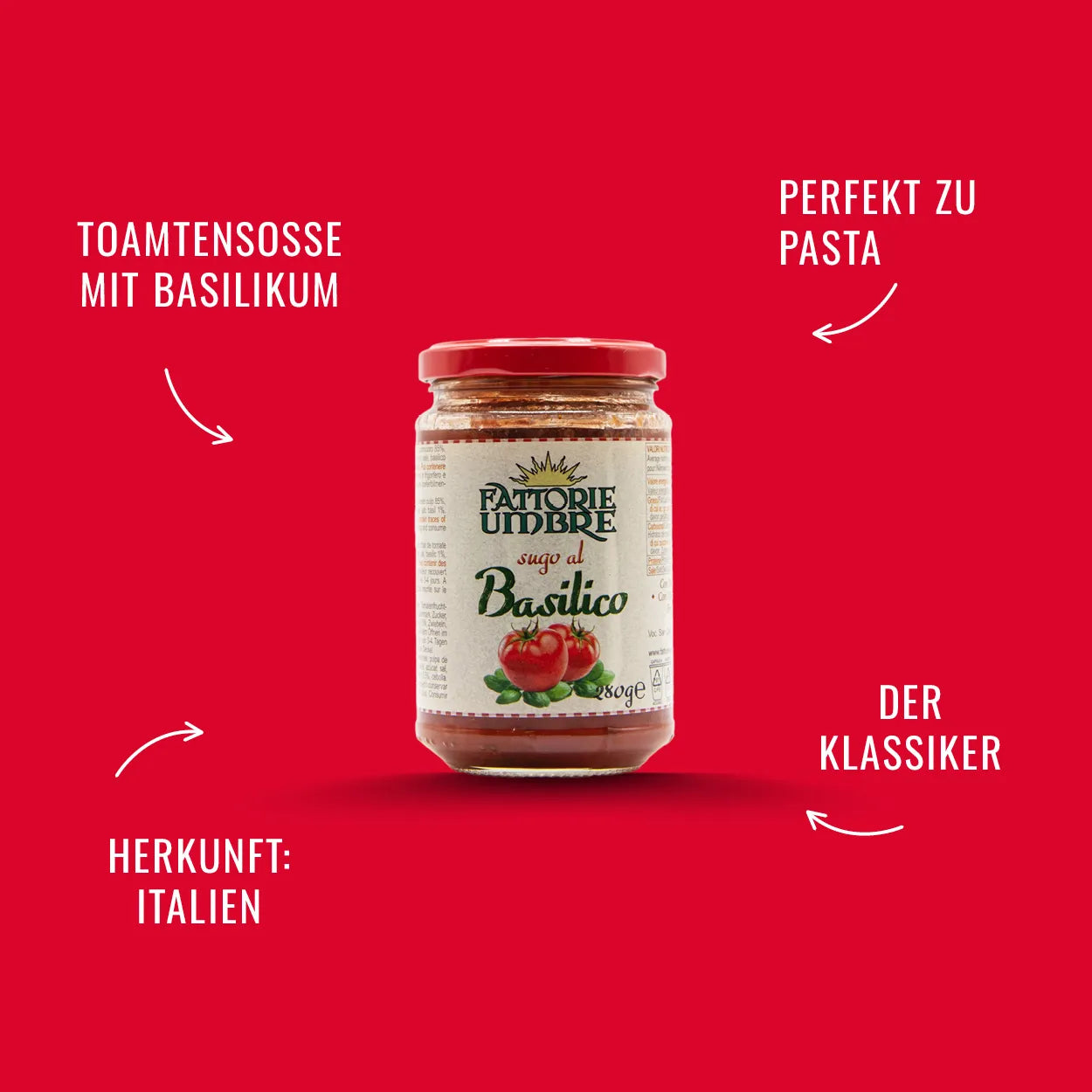 Fattorie Umbre Sugo al Basilico 280gr