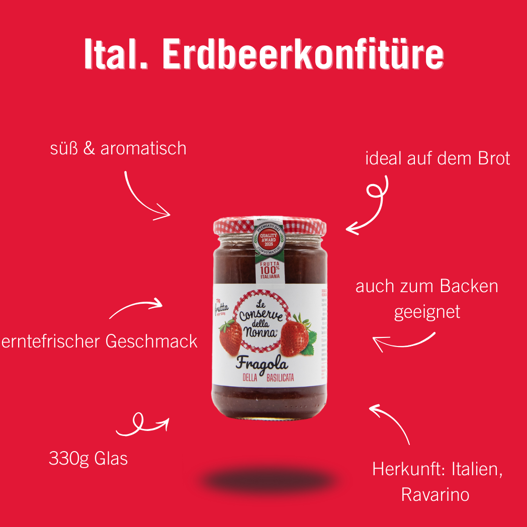 Ital. Erdbeerkonfitüre Extra 330gr