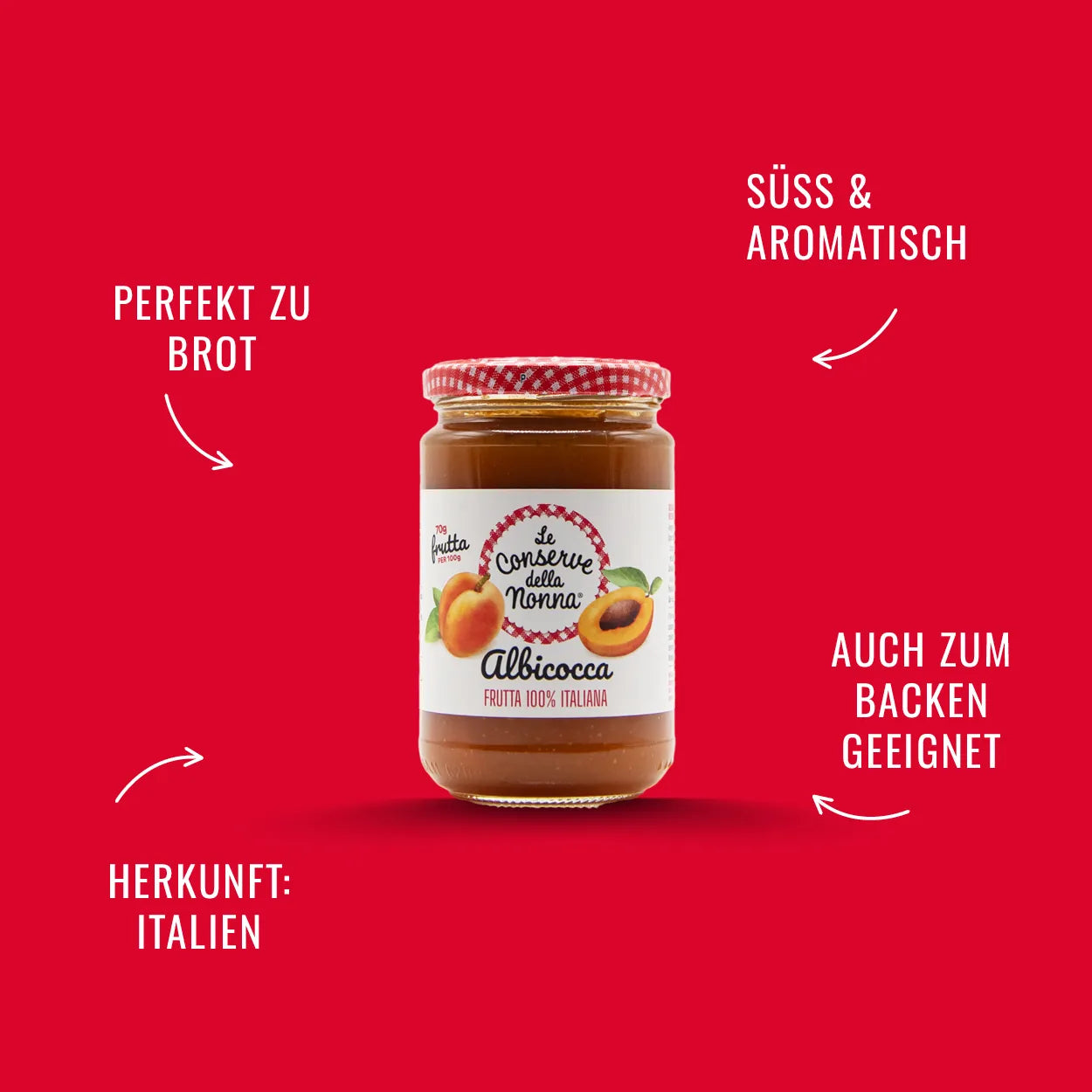 Le conserve della nonna Ital. Aprikosenkonfitüre 330 g