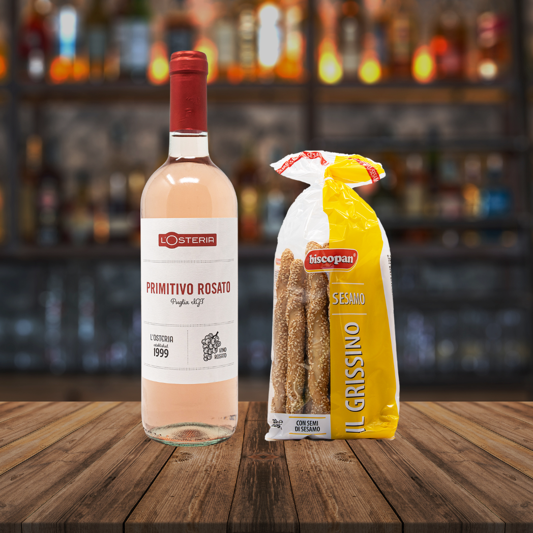 PRIMITIVO ROSATO DI PUGLIA & Grissino Sesam
