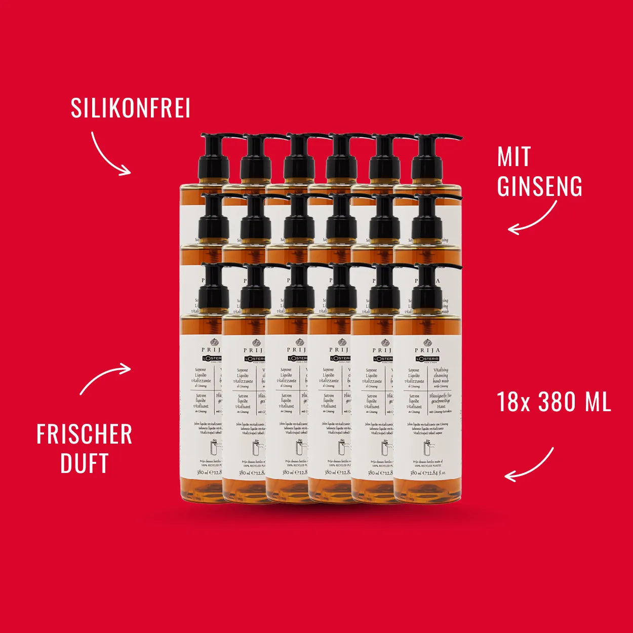 Prija Flüssigseife mit Ginseng, 18er Set