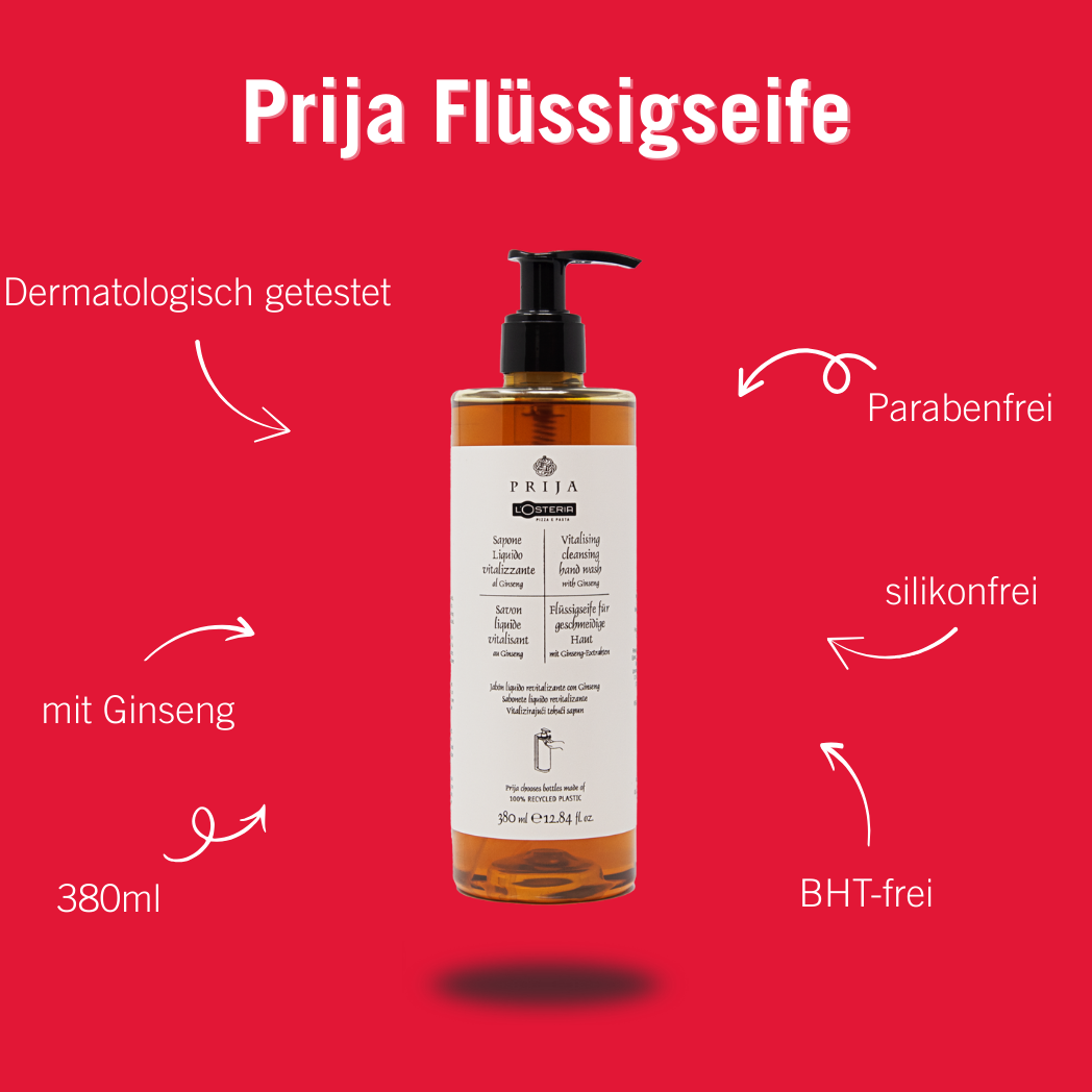 Prija Flüssigseife mit Ginseng, 380ml (inkl. Pumpspender)