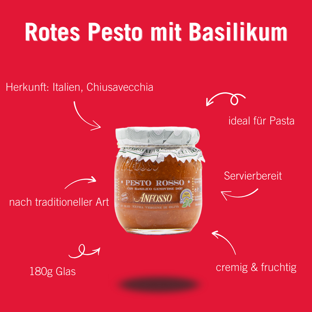 Rotes Pesto mit Basilikum Genovese DOP 180gr
