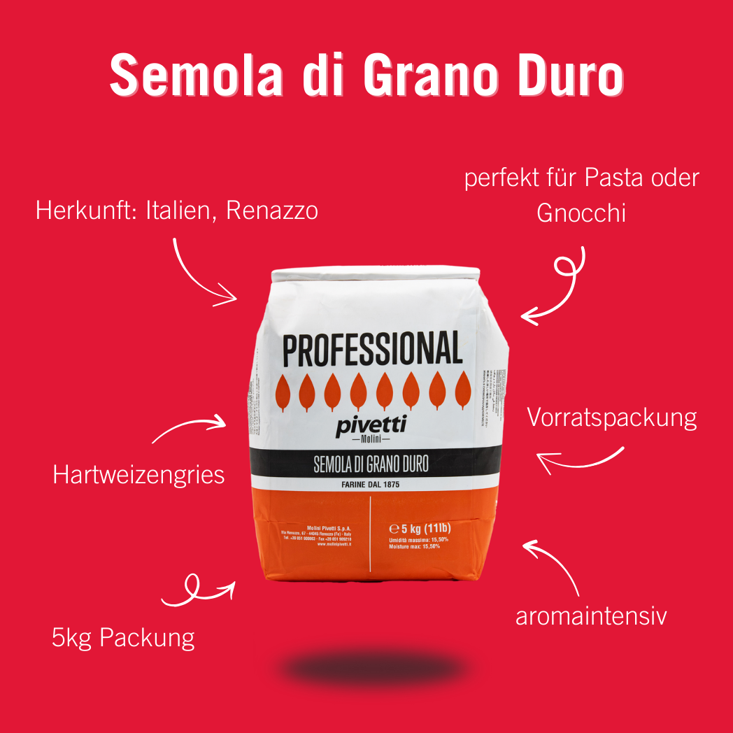 Semola di Grano Duro 5 Kg Vorratspackung