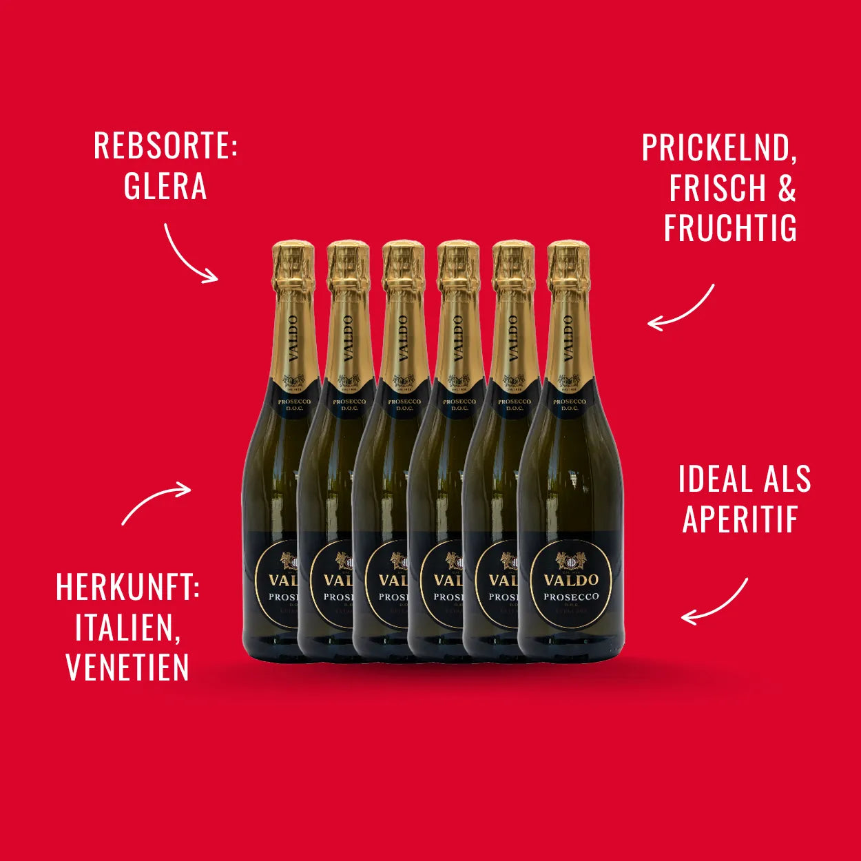 Valdo Prosecco Spumante, 6 Fl. | alc. 11%