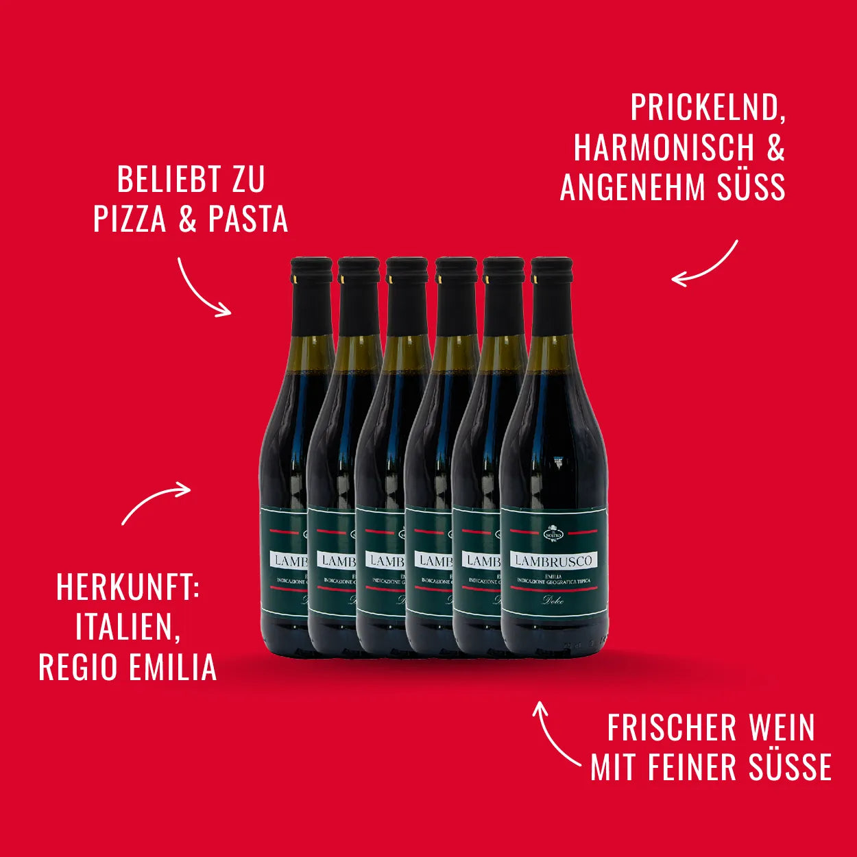 Cantine Riunite & CIV Lambrusco, 6 Fl., á 0,75l | alc. 7,5%