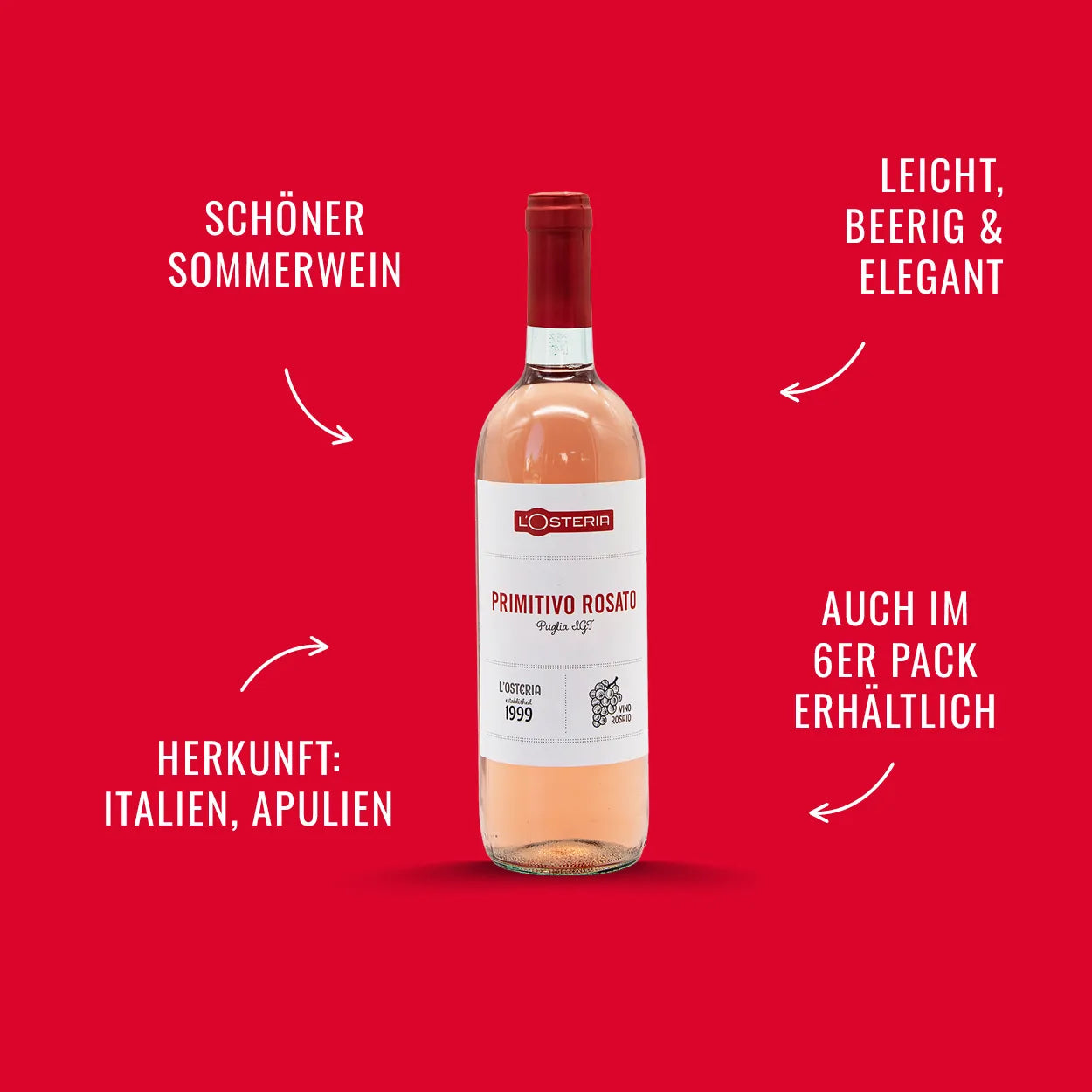 L'Osteria Primitivo Rosato Di Puglia IGT | alc. 12%