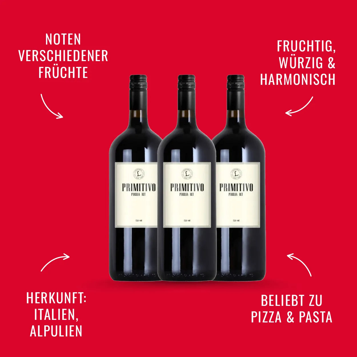 L’Osteria Primitivo Puglia IGT, 3 Fl. | alc. 13%