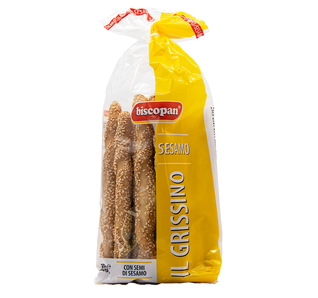 Die Sesam Grissini von biscopan in der 200 Gramm Packung aus dem L'Osteria Shop