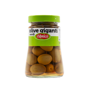 Grüne Riesen Oliven in Salzlake eingelegt im 470 Gramm Glas aus dem L'Osteria Online Shop