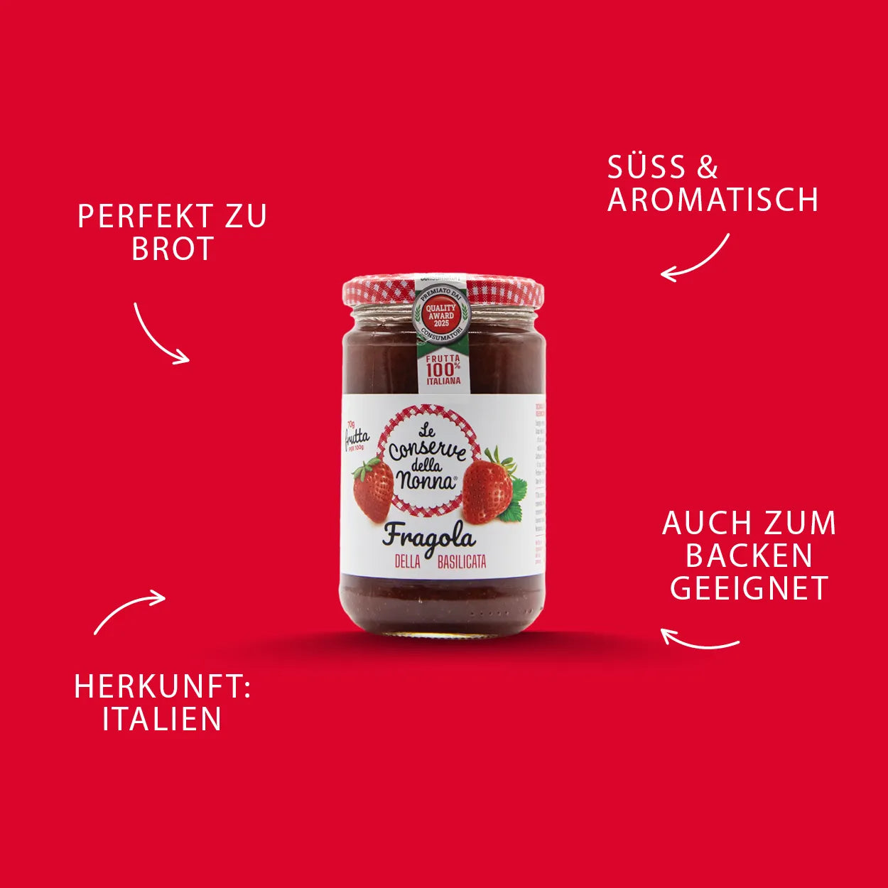 Le conserve della nonna Ital. Erdbeerkonfitüre Extra 330 g