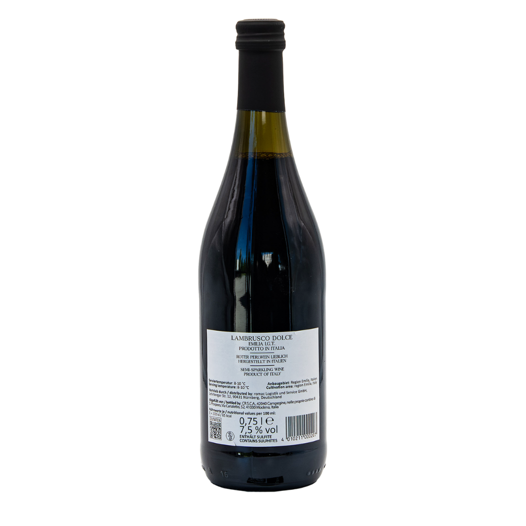 6 Flaschen Lambrusco Wein in der 750ml Flasche aus Italien im L'Osteria Shop