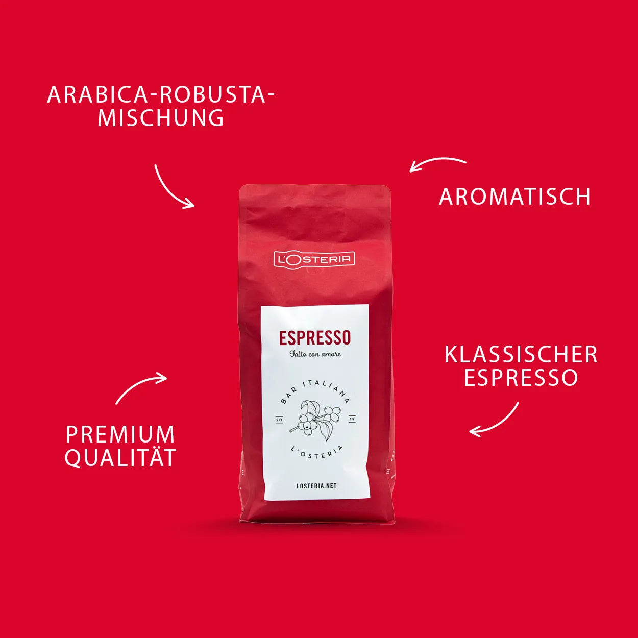 SPECIAL OFFER - L'Osteria Espresso Vorteilspack 3 x 1 Kg
