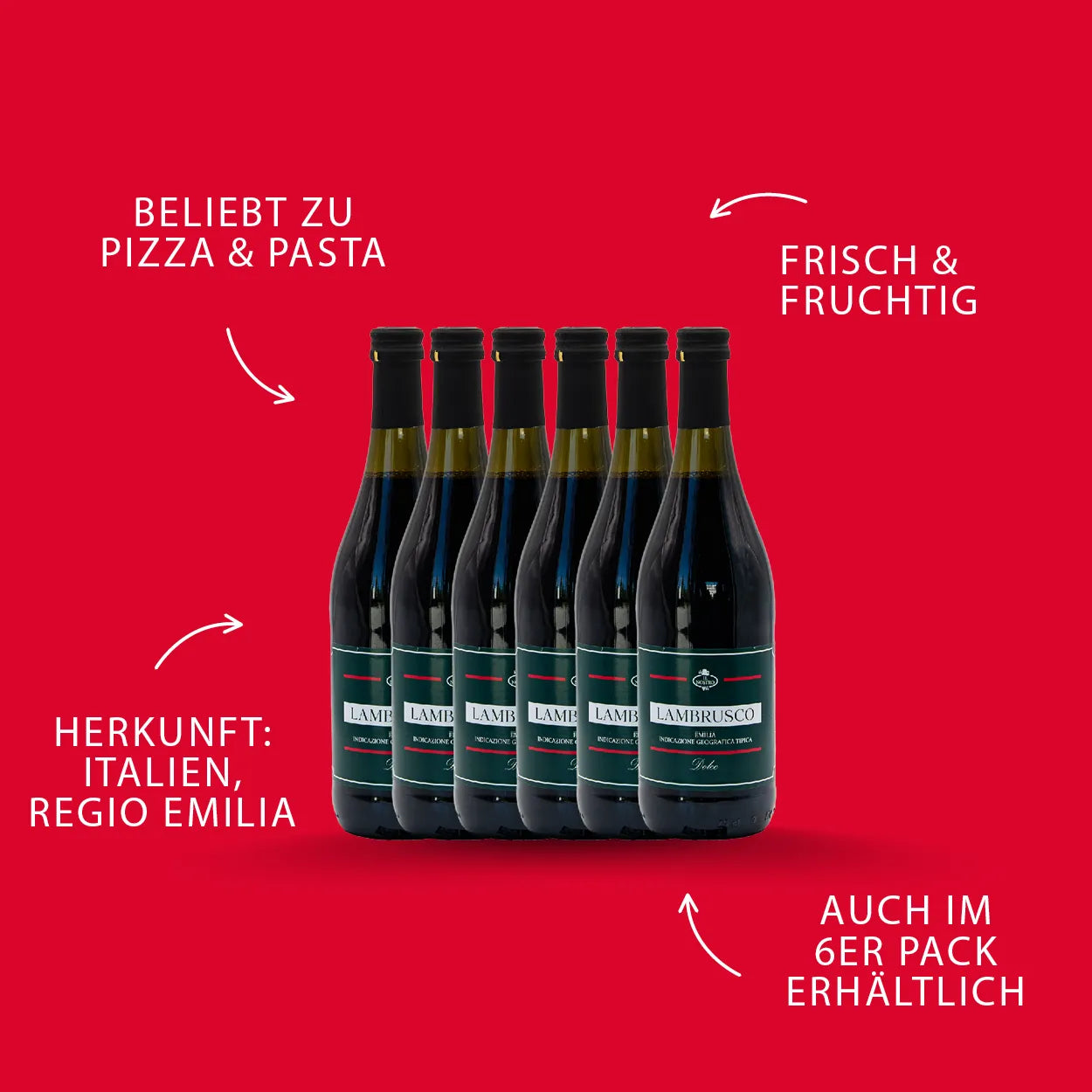 Cantine Riunite & CIV Lambrusco, 6 Fl., á 0,75l | alc. 7,5%
