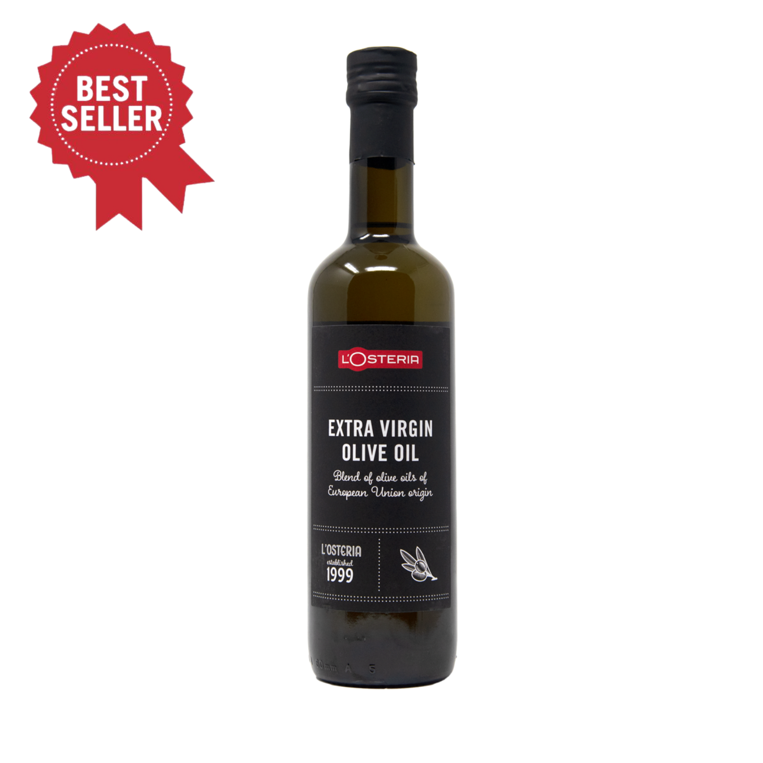 Das Extra Native Olivenöl in der 500ml Flasche von der L'Osteria