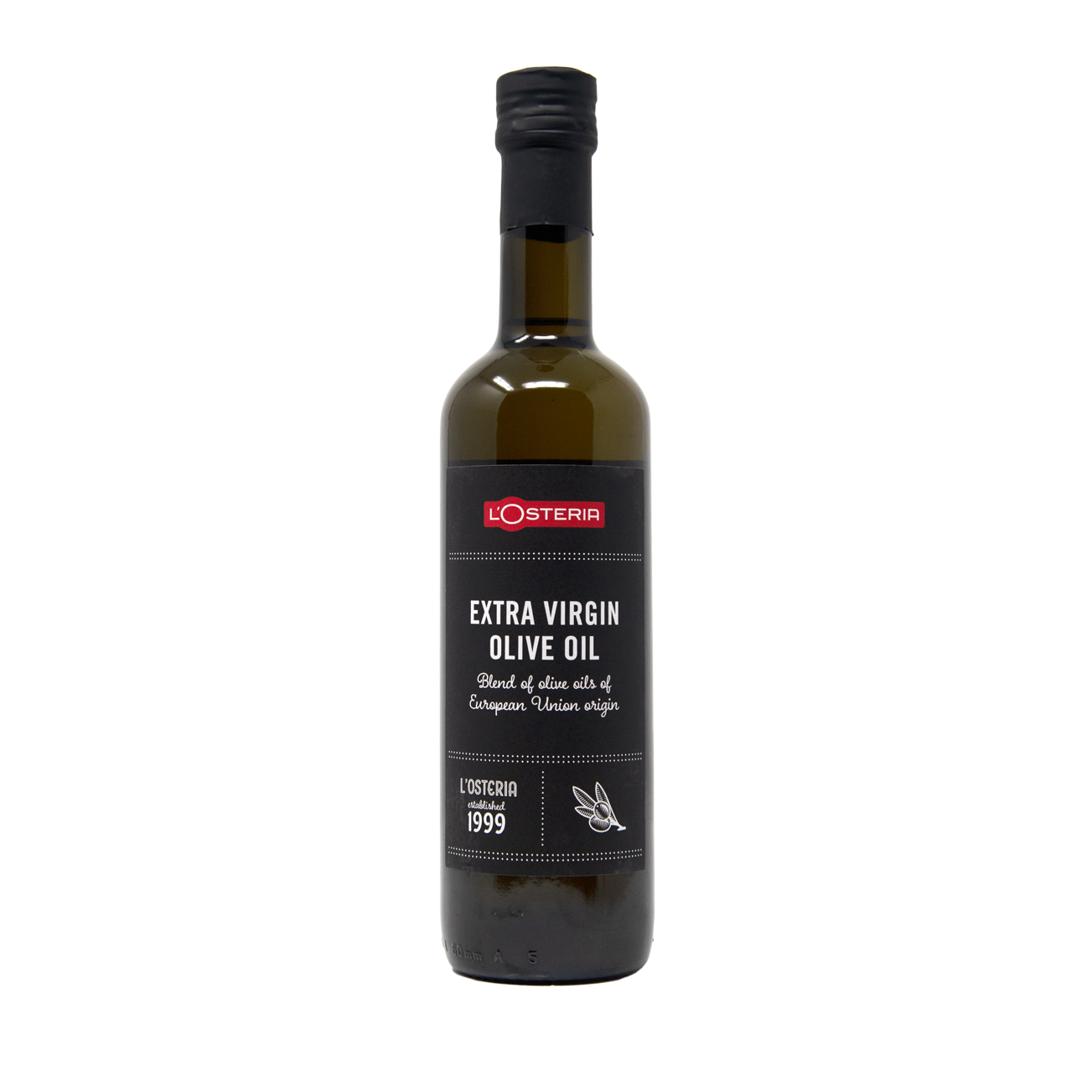 Das Extra Native Olivenöl in der 500ml Flasche von der L'Osteria