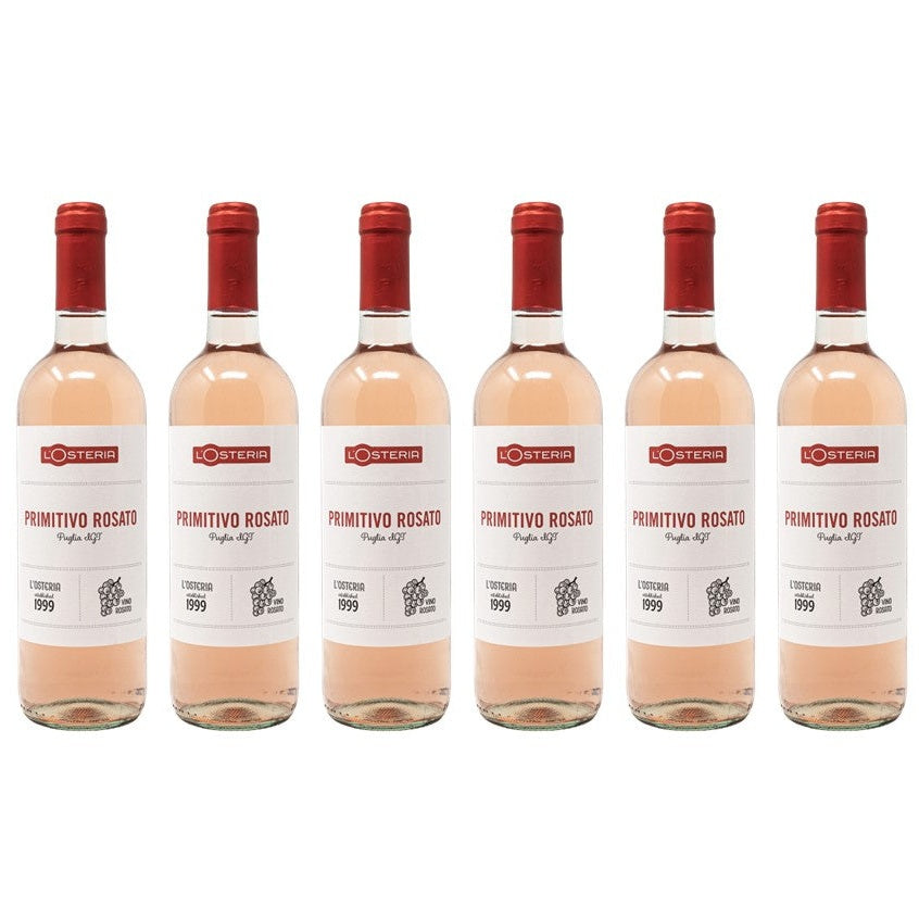 Der Primitivo Rosato Rosé in der 750ml Flasche im 6er Vorteilspack von L'Osteria