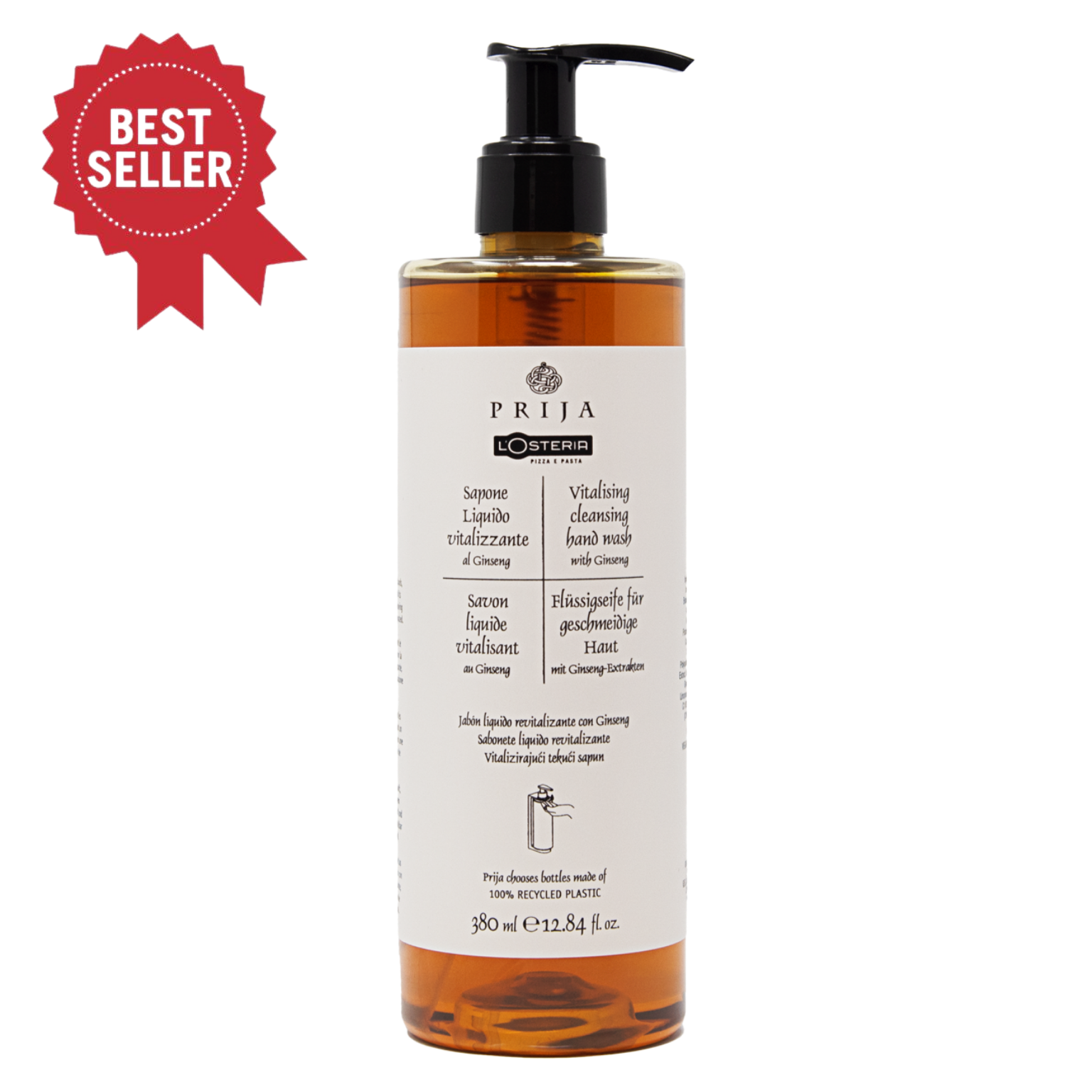 Die Losteria Seife Prija in der 380ml Flasche inklusive Pumpspender