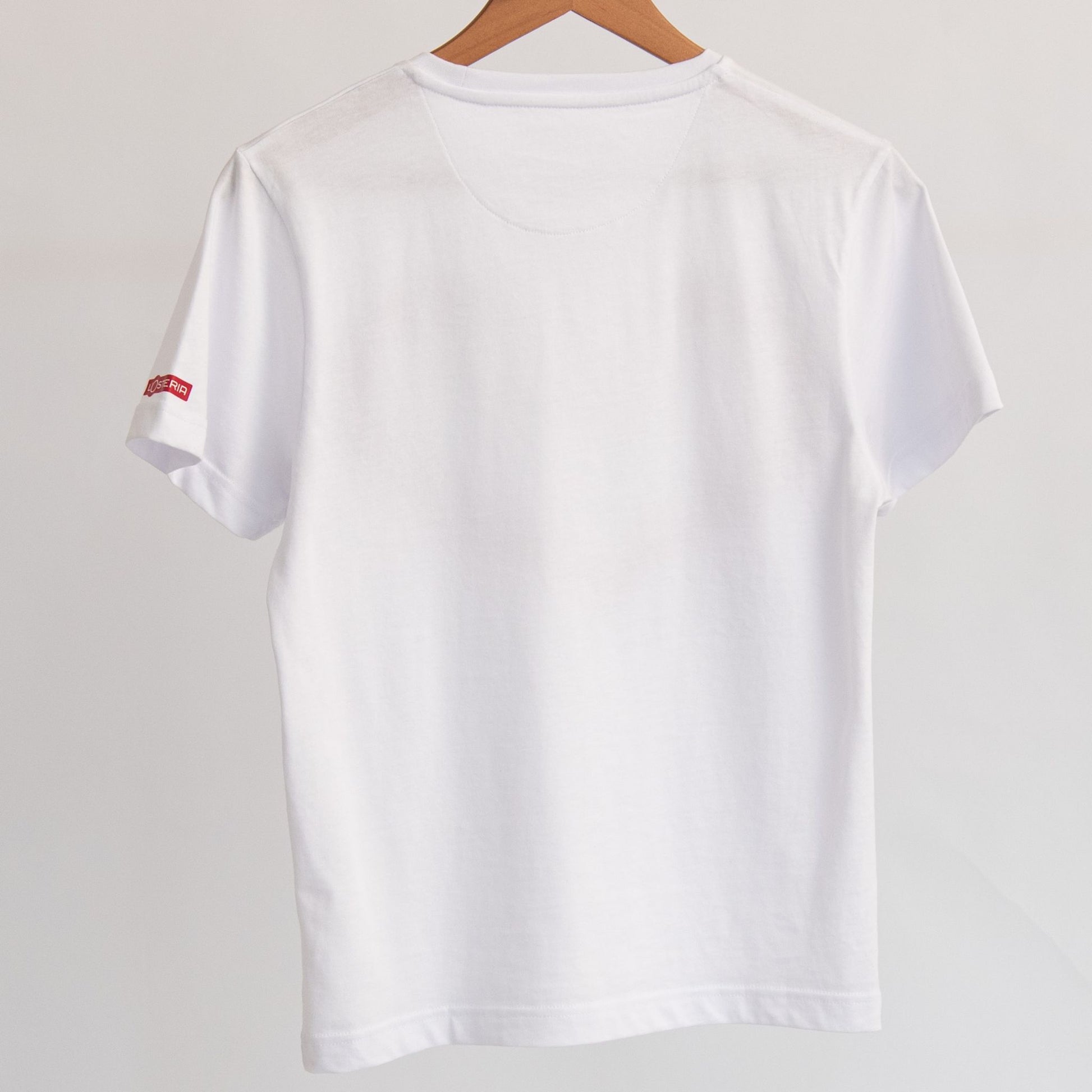Das weiße T-Shirt Garnelenherz aus der Pizza Kollektion der L'Osteria