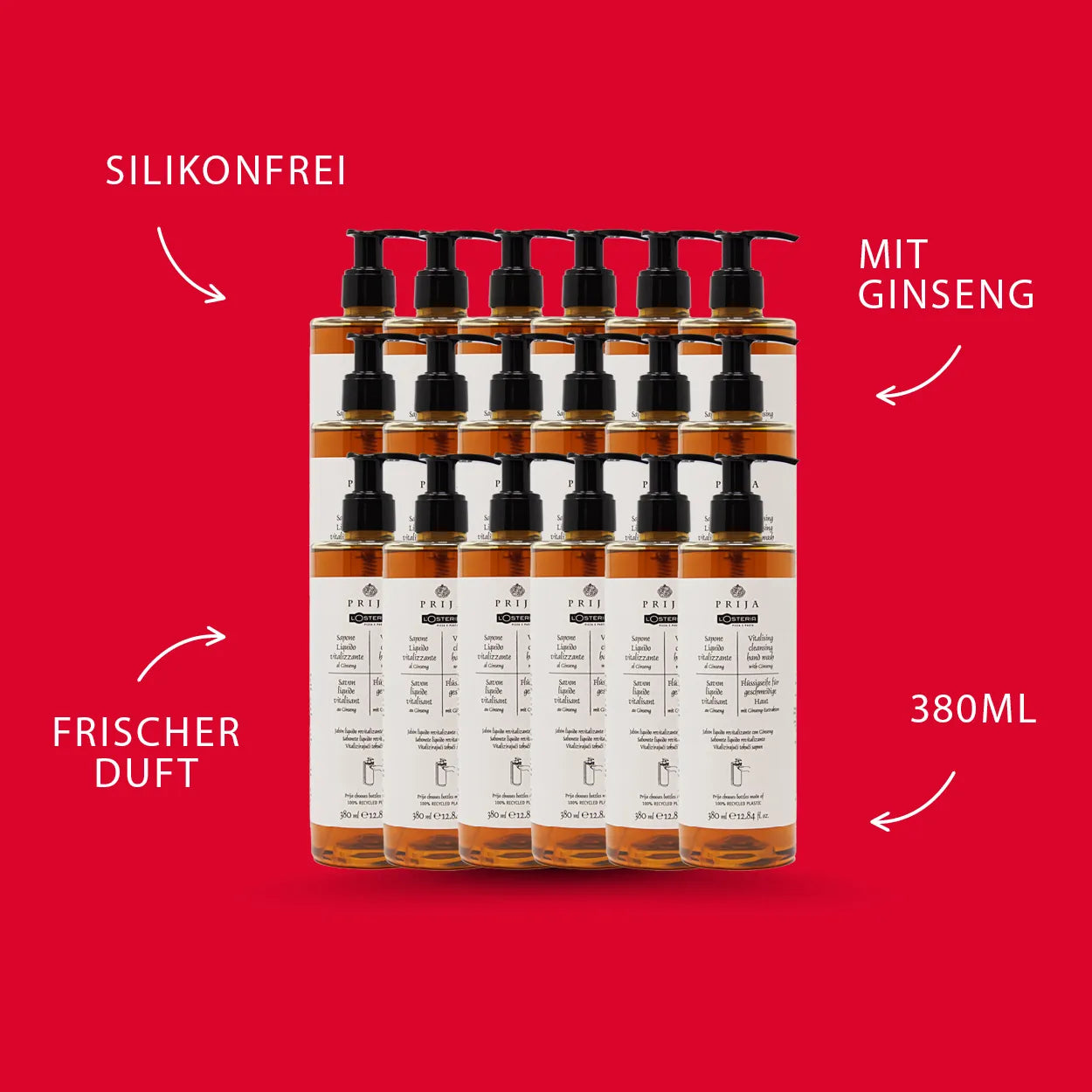 Prija Flüssigseife mit Ginseng, 18er Set