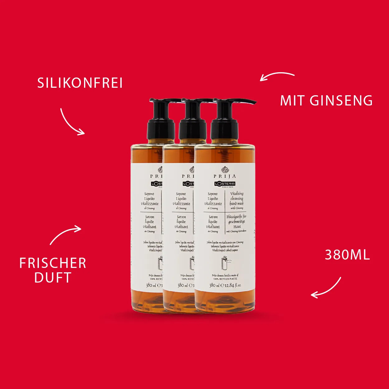 Prija Flüssigseife mit Ginseng, 3er Set