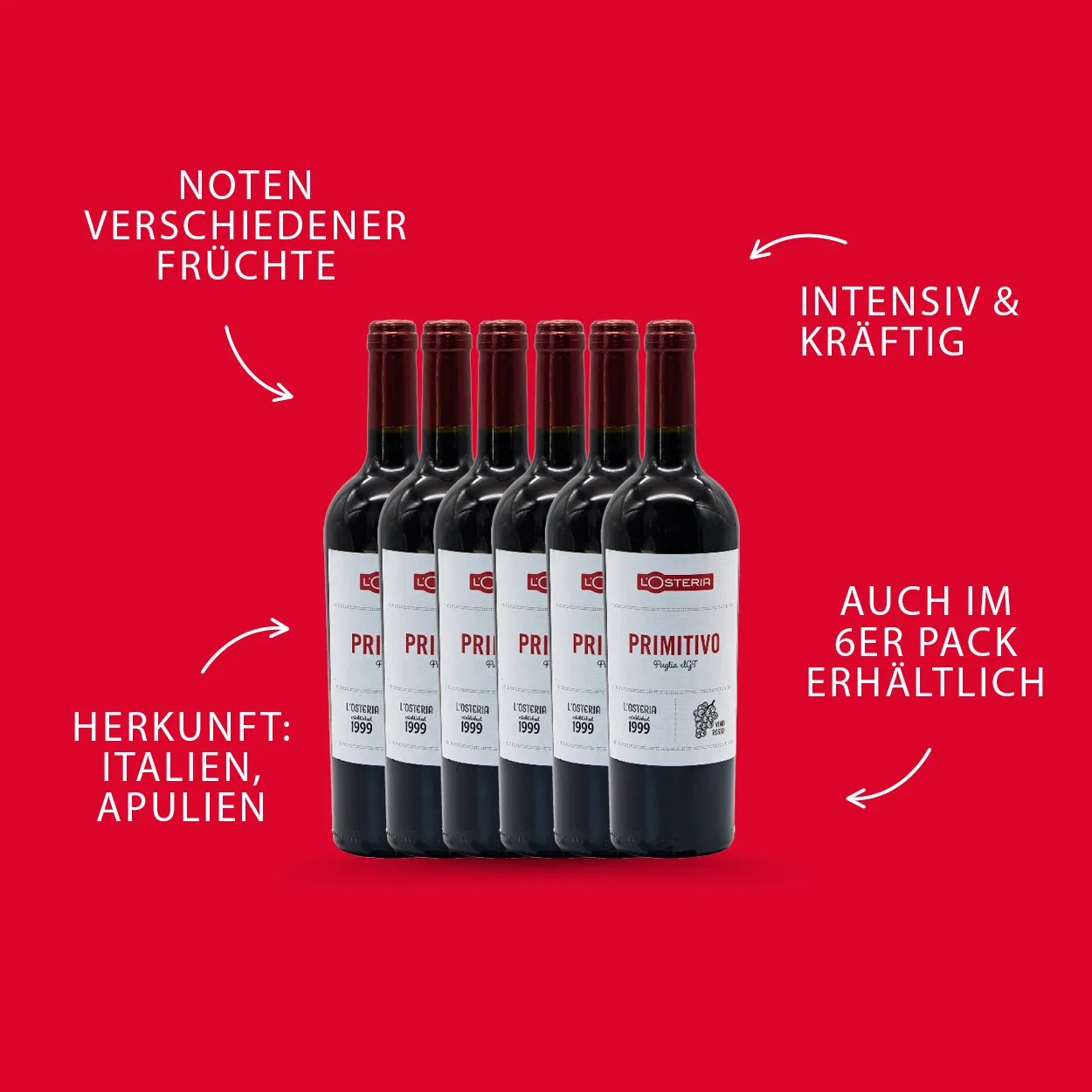L'Osteria Primitivo Puglia, 6 Fl. | alc. 13%
