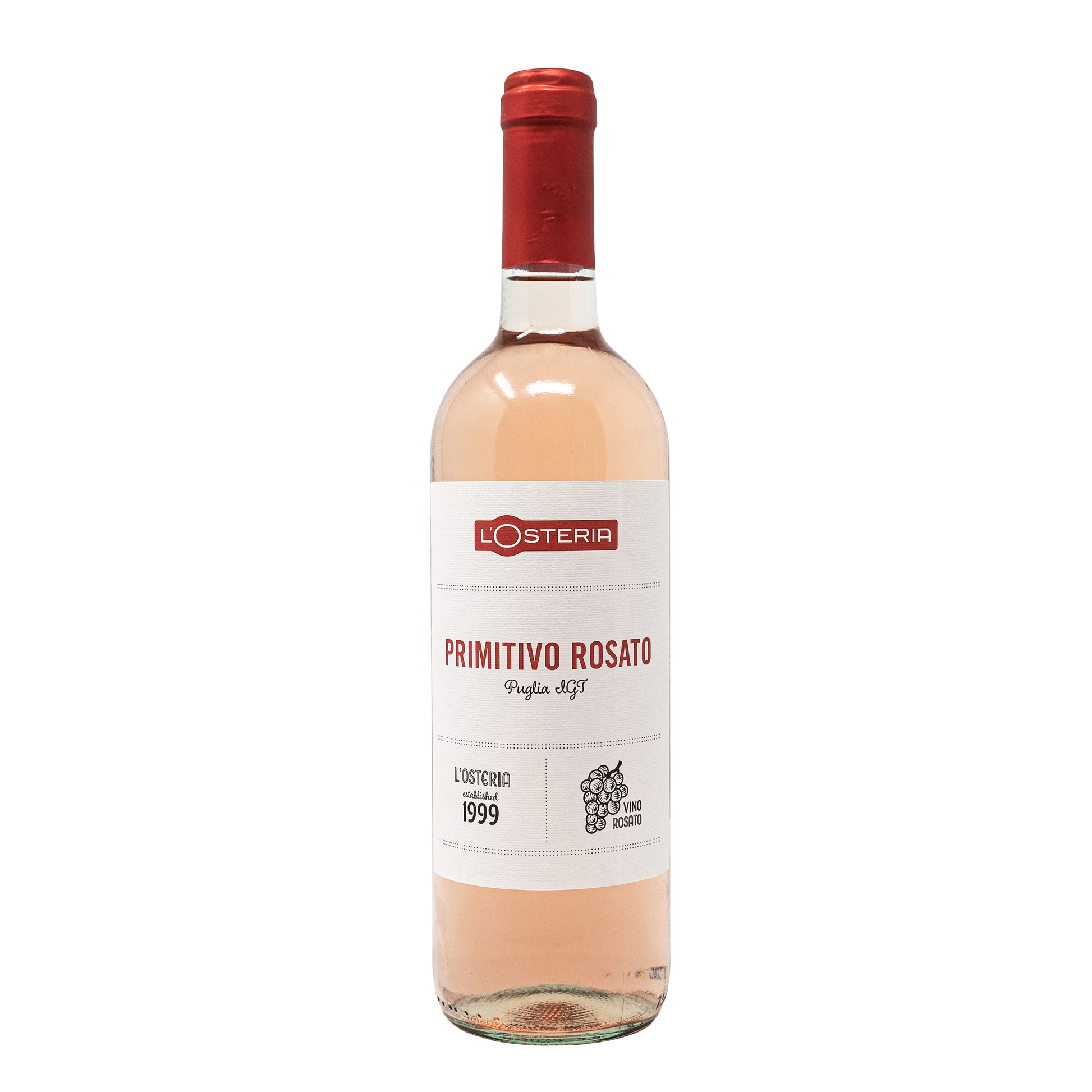 Der Primitivo Rosato Rosé in der 750ml Flasche von L'Osteria