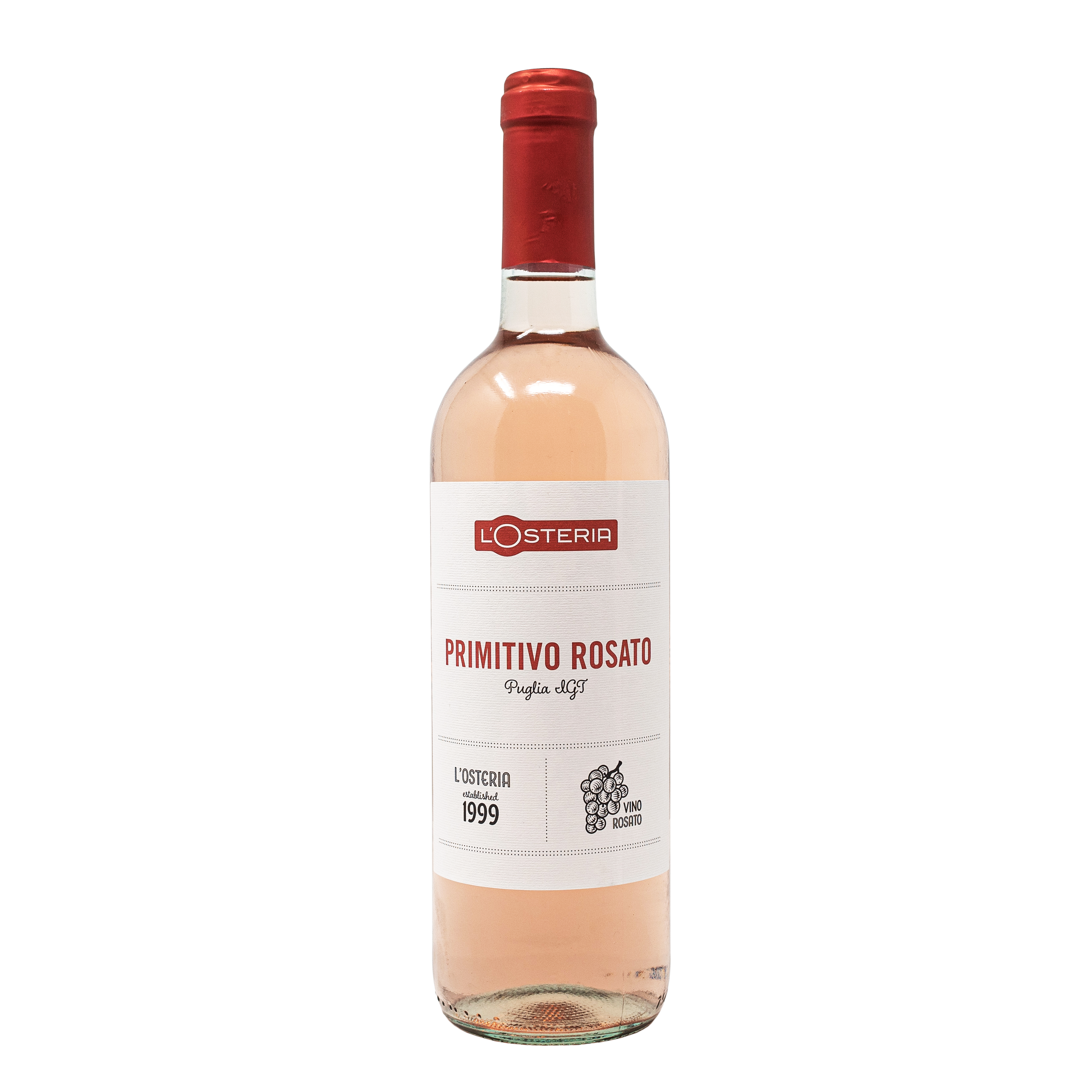 Der Primitivo Rosato Rosé in der 750ml Flasche von L'Osteria