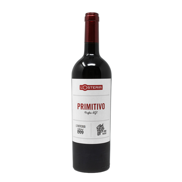 Der Primitivo Puglia Rotwein in der 750ml Flasche von L'Osteria
