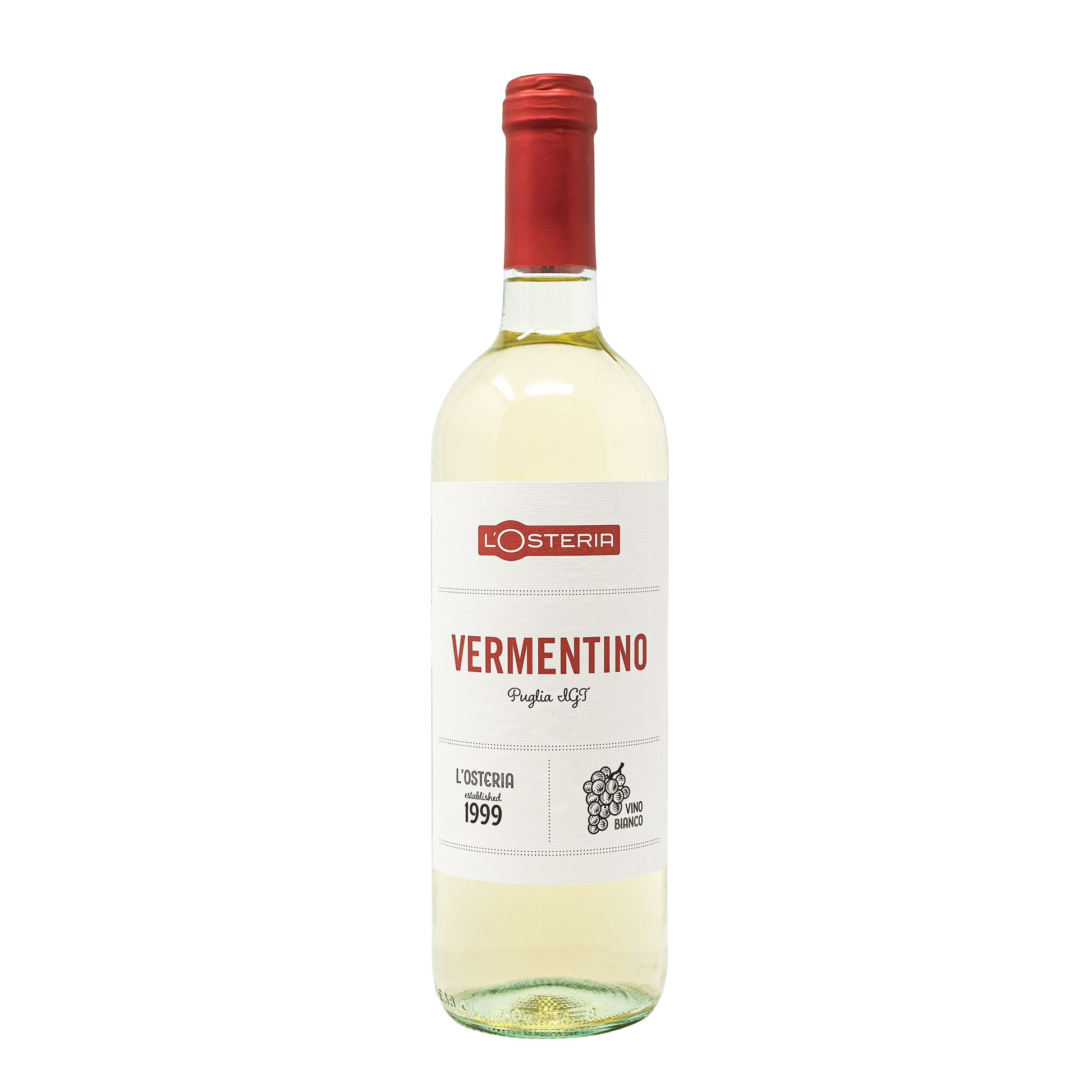 Der Vermentino di Puglia Weisswein in der 750ml Flasche von L'Osteria