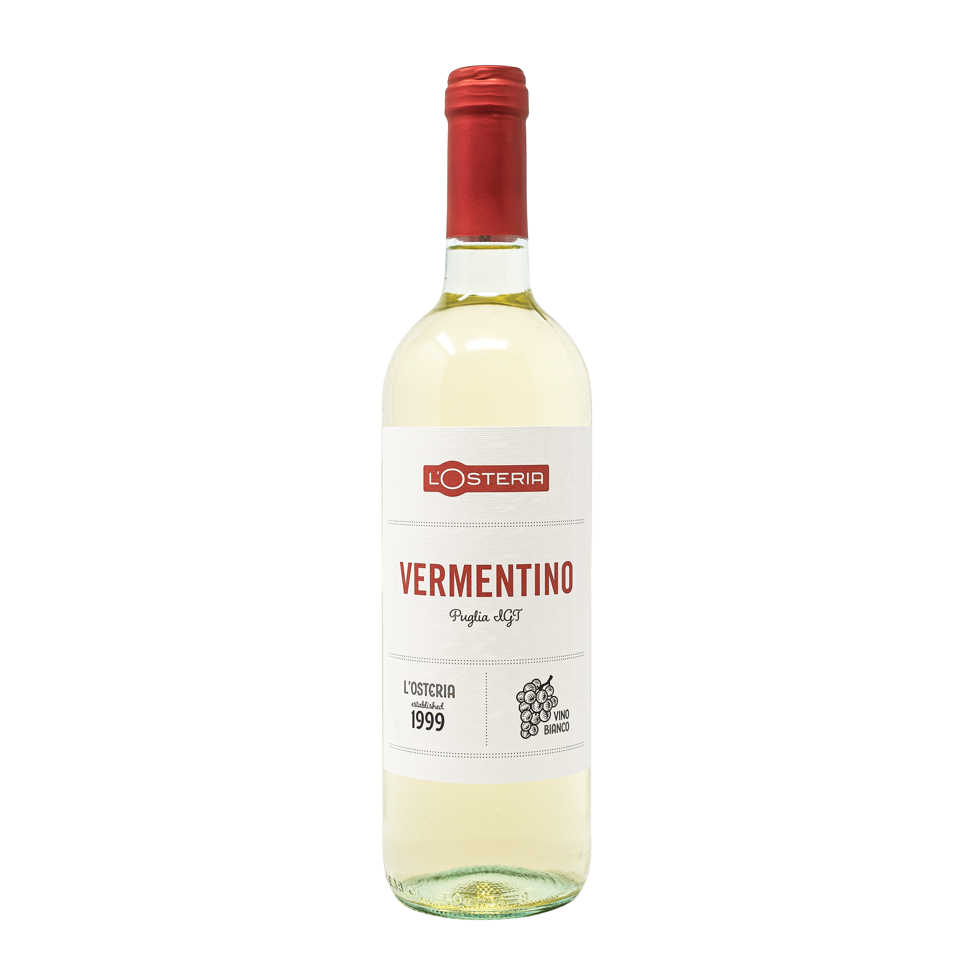 Der Vermentino di Puglia Weisswein in der 750ml Flasche von L'Osteria